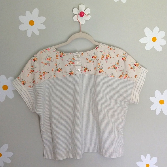 Madewell x The New Denim Project Patchwork Top In Railroad Stripe - Picture 4 of 15